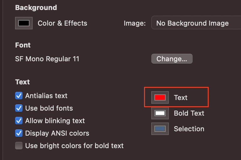 Change macOS Terminal prompt text color